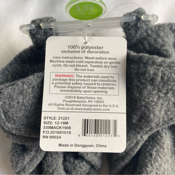 Luvable Friends Non-slip Booties 12-18 Months Charcoal Heather - Picture 4 of 4